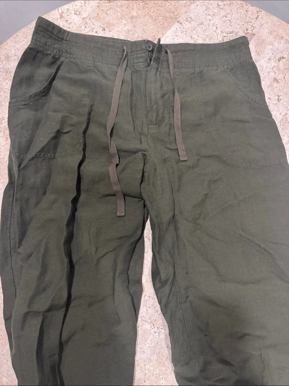 Coldwater Creek Men's Olive Green Drawstring Joggers